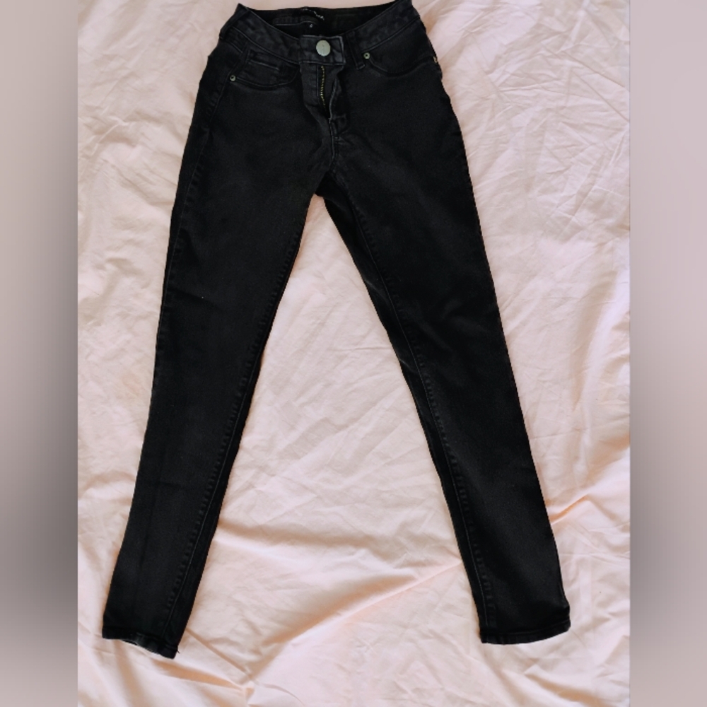 Ag Sleek Black Skinny Jeans with Stretch Fit